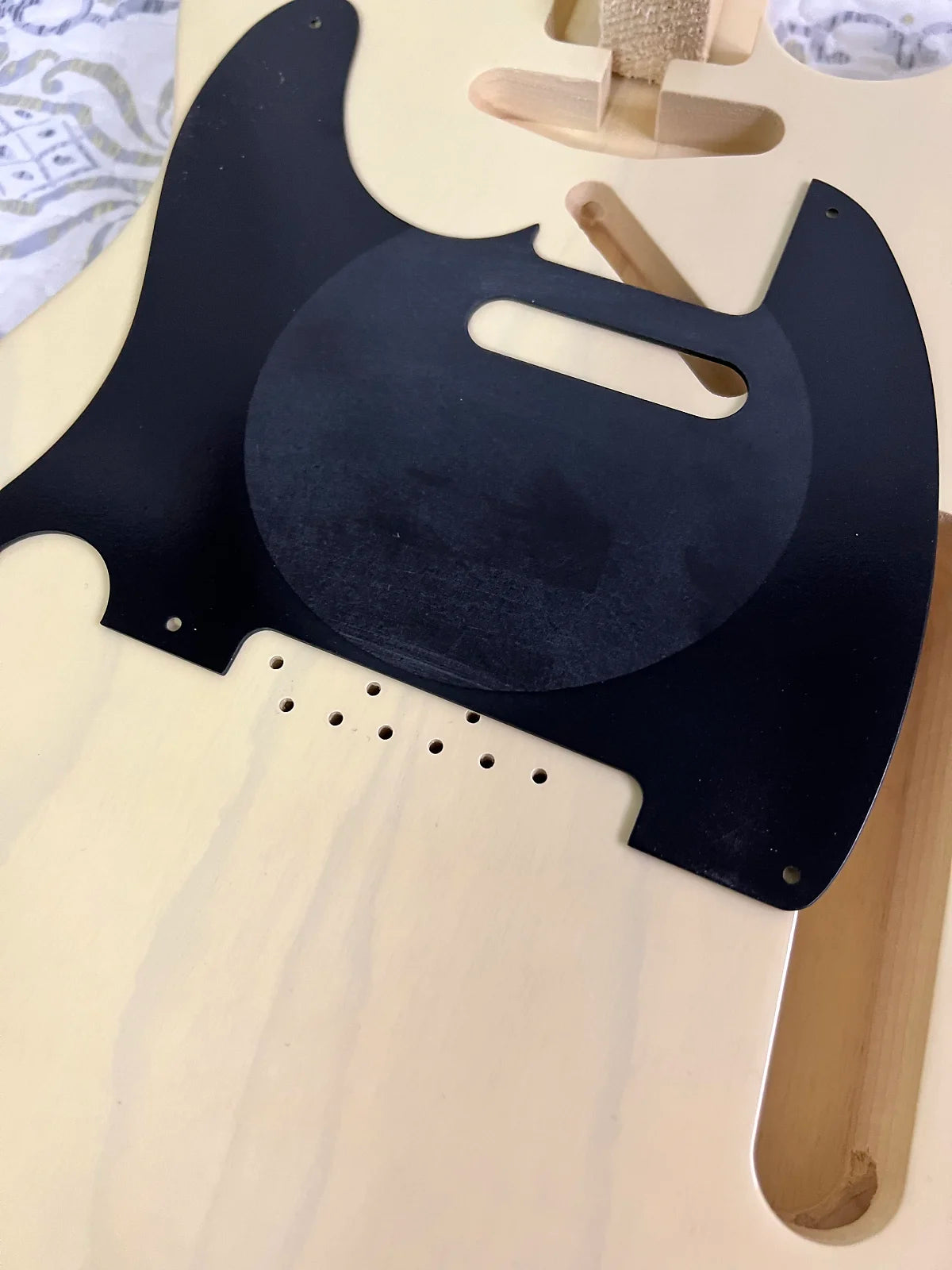 Bakelite Tele or Esquire pickguard (nitro lacquered, light relic)
