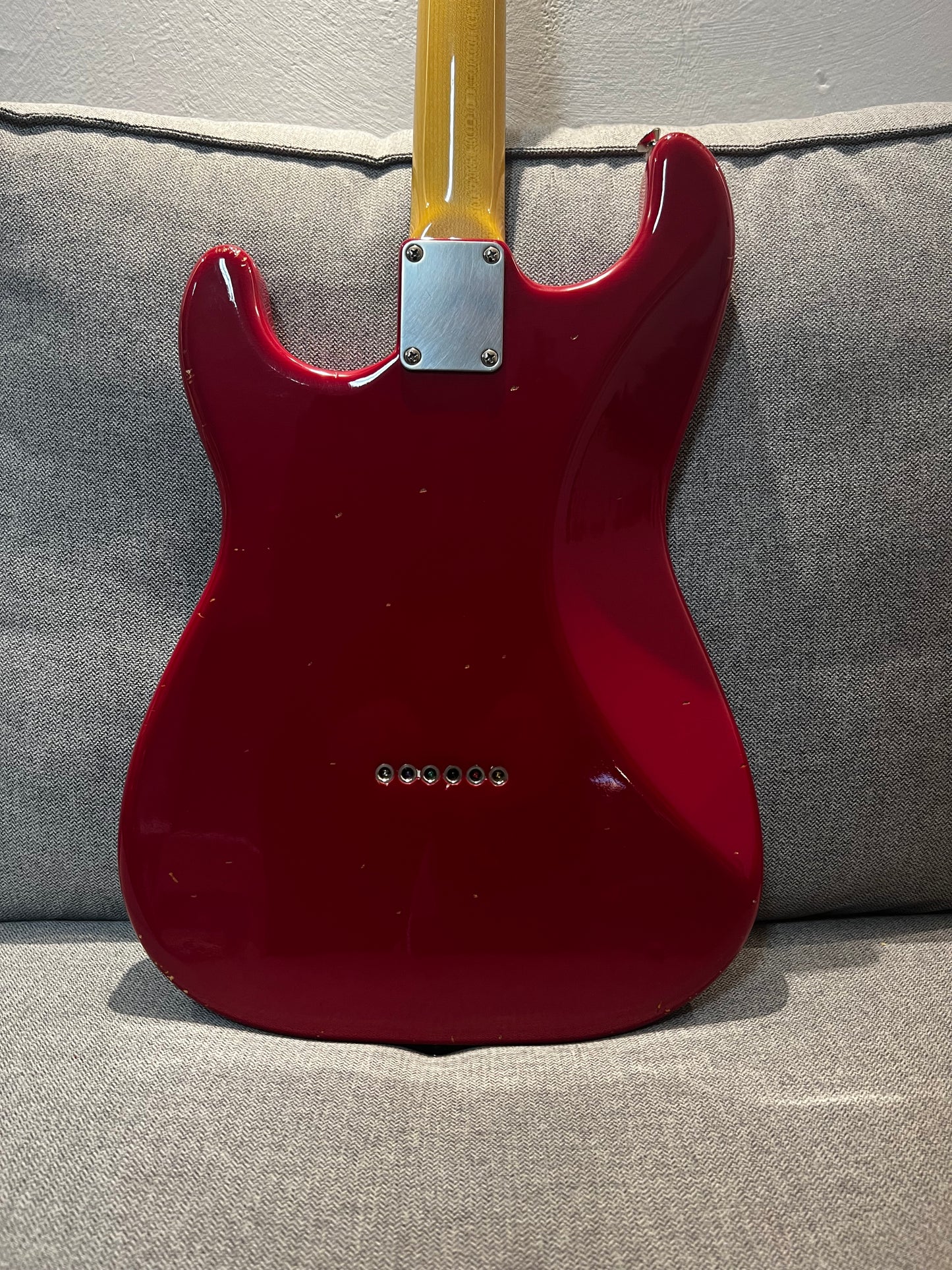 Hollowtone Hardtail Strat in Dakota Red relic