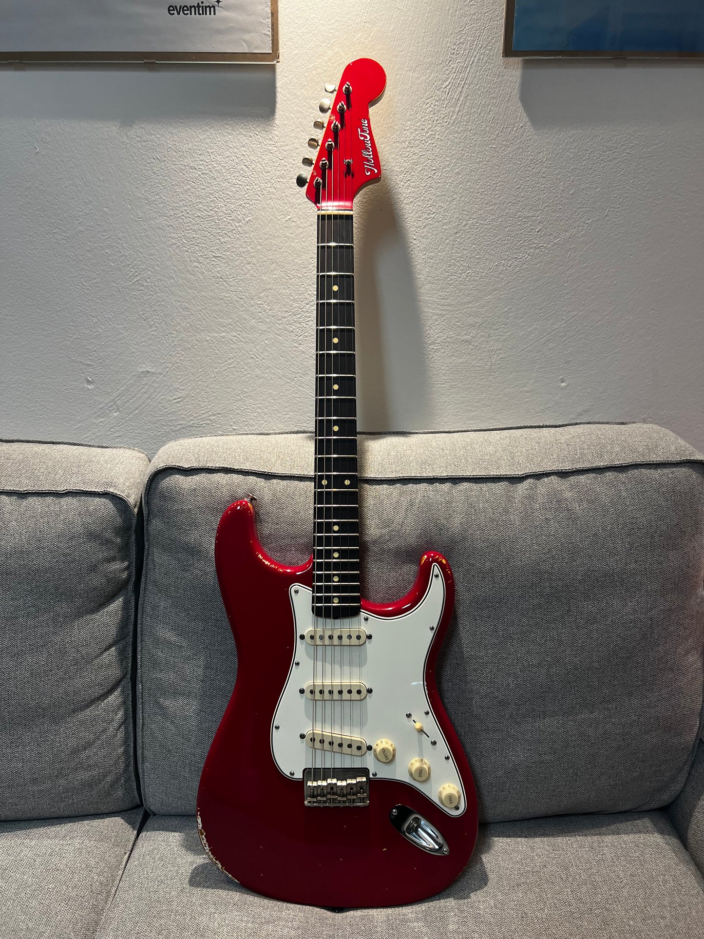 Hollowtone Hardtail Strat in Dakota Red relic