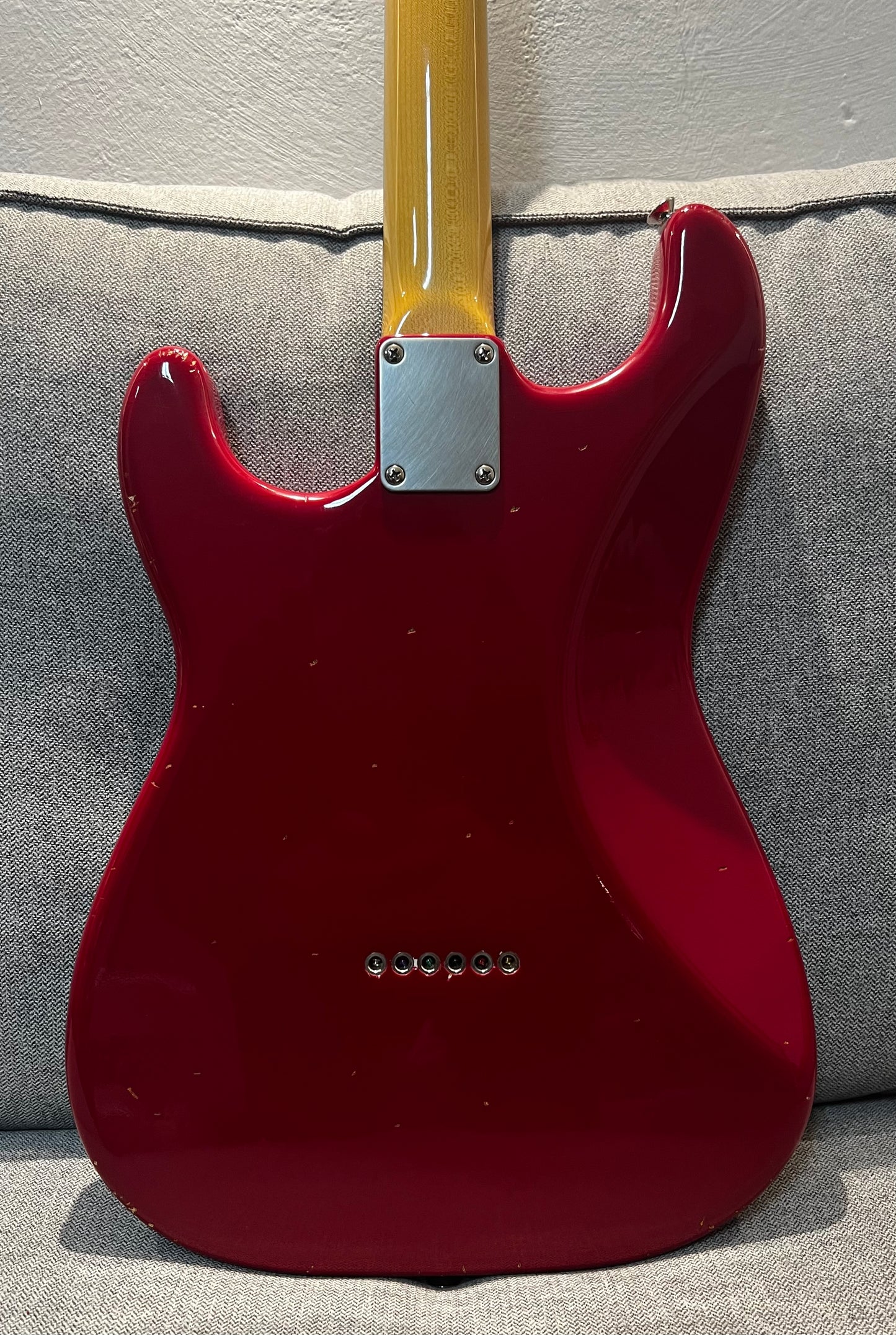 Hollowtone Hardtail Strat in Dakota Red relic