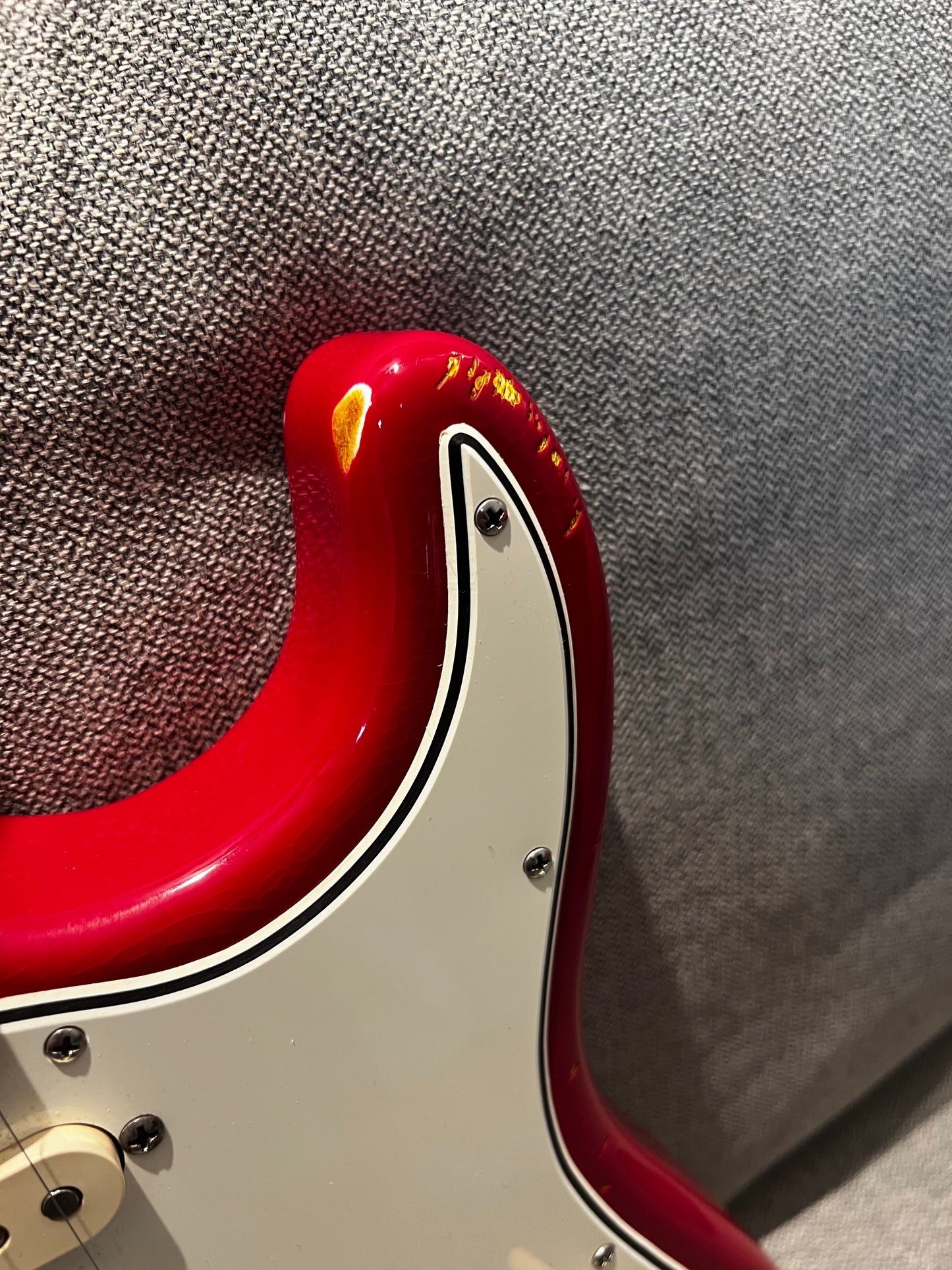 Hollowtone Hardtail Strat in Dakota Red relic