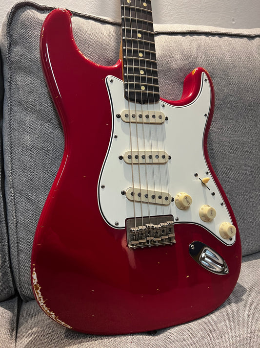Hollowtone Hardtail Strat in Dakota Red relic