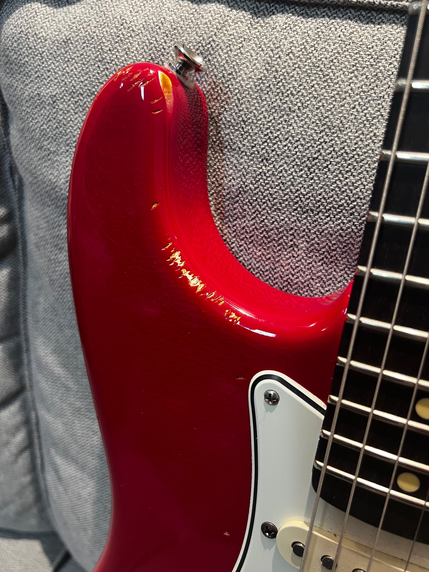 Hollowtone Hardtail Strat in Dakota Red relic